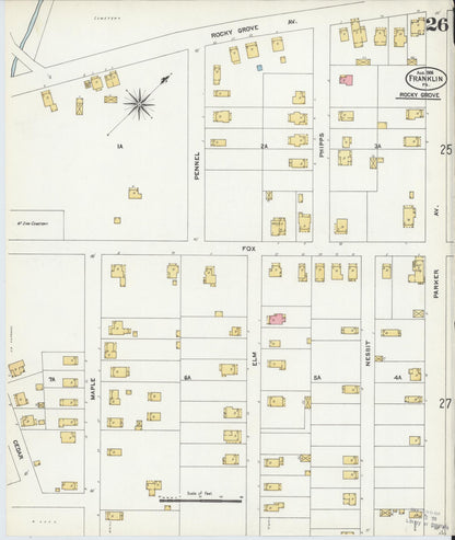 Sanborn Fire Insurance Map from Franklin, Venango County, Pennsylvania (1906), Sheet #0026 - Complete Map Set gallery image, historic Sanborn map, vintage wall art, Pennsylvania Pennsylvania