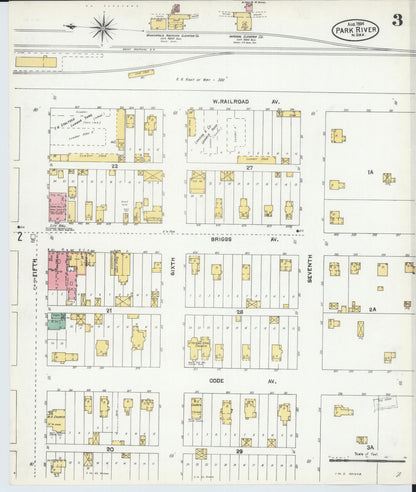 Sanborn Fire Insurance Map from Park River, Walsh County, North Dakota (1904), Sheet #0005 - Complete Map Set gallery image, historic Sanborn map, vintage wall art, North Dakota North Dakota