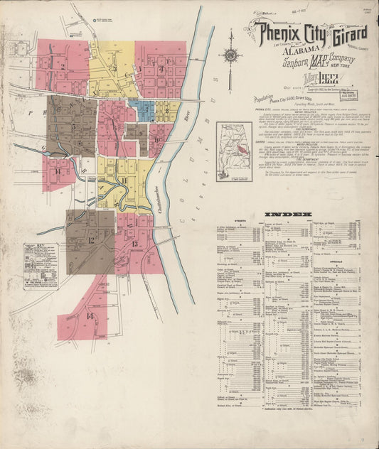 Sanborn Fire Insurance Map from Phenix City, Lee And Russell Counties, Alabama. (1922) – Historic Sanborn Fire Insurance Map Print