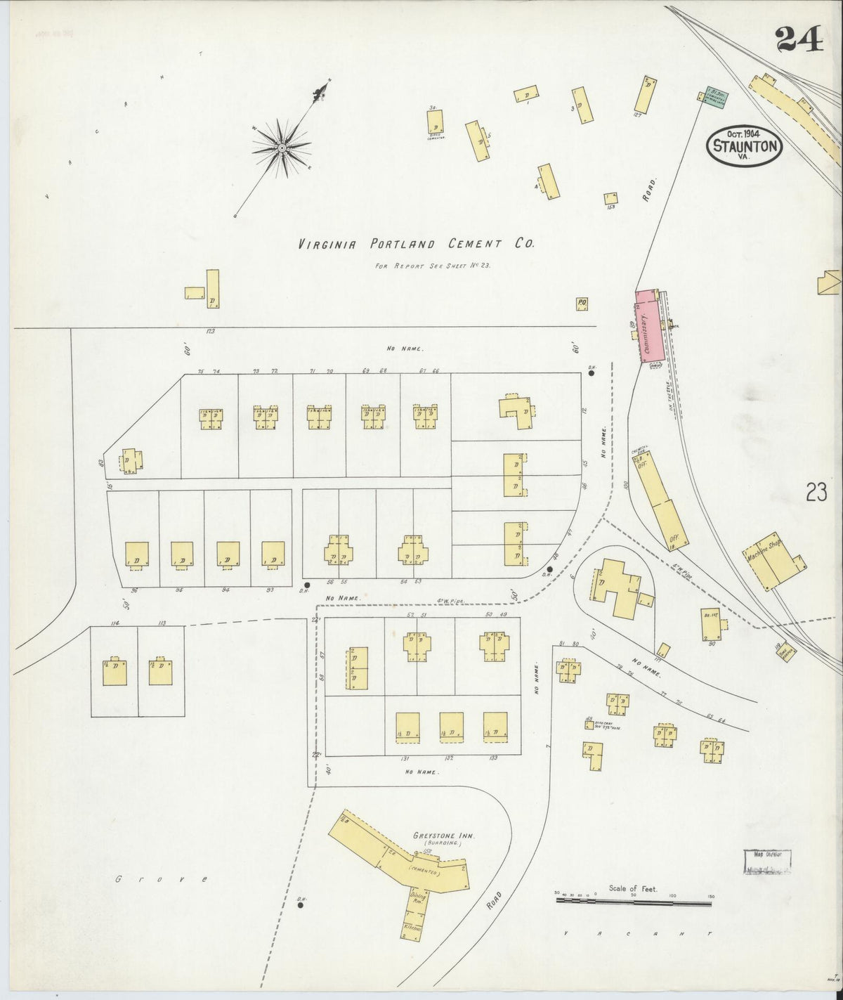 Sanborn Fire Insurance Map from Staunton, Independent Cities, Virginia (1904), Sheet #0024 - Complete Map Set gallery image, historic Sanborn map, vintage wall art, Virginia Virginia
