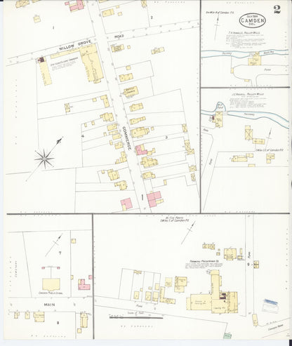 Sanborn Fire Insurance Map from Camden, Kent County, Delaware (1904), Sheet #0002 - Complete Map Set gallery image, historic Sanborn map, vintage wall art, Delaware Delaware