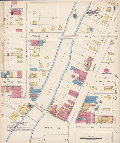 Sanborn Fire Insurance Map from Northfield, Rice County, Minnesota (1922), Sheet #0004 - Complete Map Set gallery image, historic Sanborn map, vintage wall art, Minnesota Minnesota