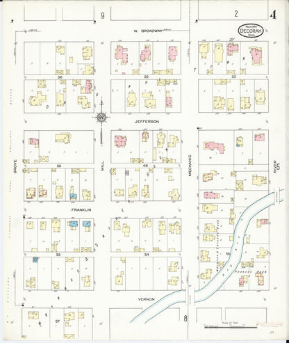 Sanborn Fire Insurance Map from Decorah, Winneshiek County, Iowa (1914), Sheet #0004 - Historic Sanborn Fire Insurance Map Print