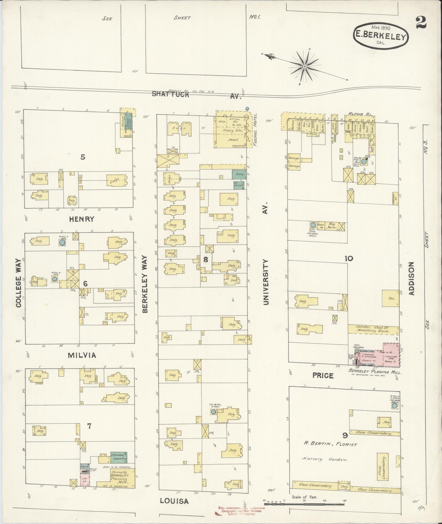 Sanborn Fire Insurance Map from East Berkeley, Alameda County, California (1890), Sheet #0002 - Historic Sanborn Fire Insurance Map Print, vintage old map wall art, antique decor, genealogy gift, California California map