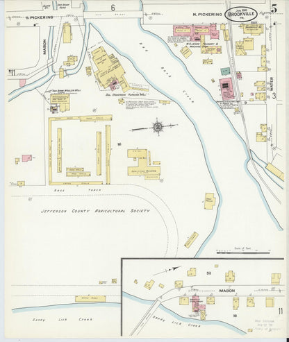Sanborn Fire Insurance Map from Brookville, Jefferson County, Pennsylvania (1910), Sheet #0005 - Historic Sanborn Fire Insurance Map Print, vintage old map wall art, antique decor, genealogy gift, Pennsylvania Pennsylvania map