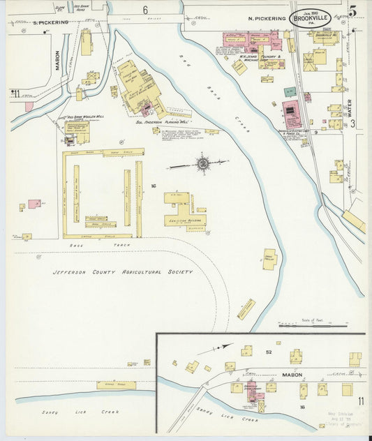 Sanborn Fire Insurance Map from Brookville, Jefferson County, Pennsylvania (1910), Sheet #0005 - Historic Sanborn Fire Insurance Map Print, vintage old map wall art, antique decor, genealogy gift, Pennsylvania Pennsylvania map