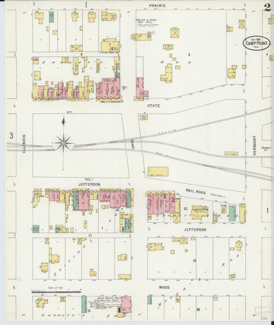 Sanborn Fire Insurance Map from Camp Point, Adams County, Illinois (1898), Sheet #0002 - Historic Sanborn Fire Insurance Map Print, vintage old map wall art, antique decor, genealogy gift, Illinois Illinois map