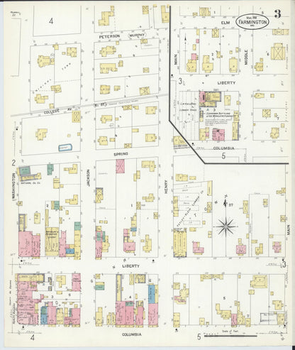 Sanborn Fire Insurance Map from Farmington, Saint Francois County, Missouri (1908), Sheet #0003 - Complete Map Set gallery image, historic Sanborn map, vintage wall art, Missouri Missouri