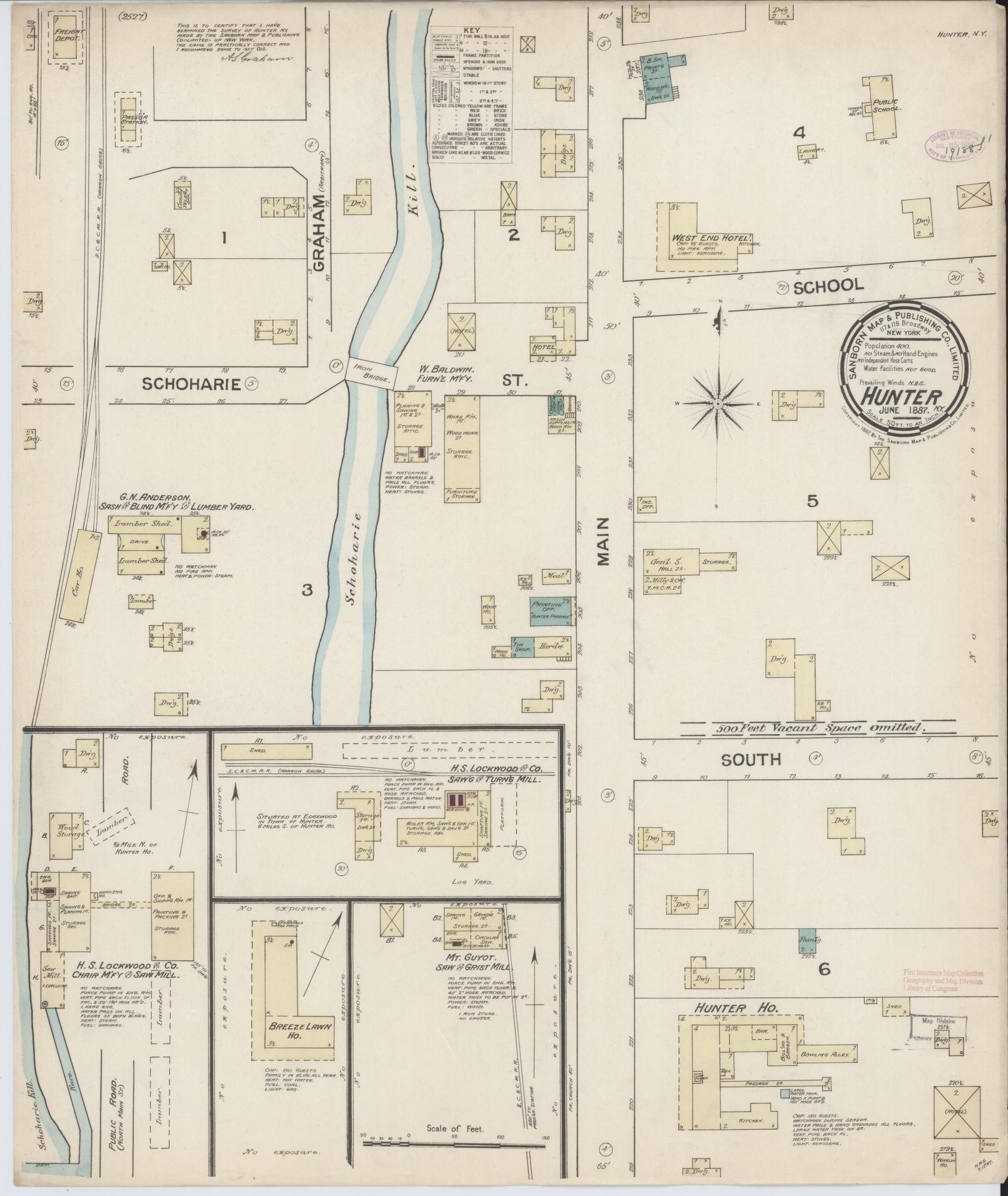 Sanborn Fire Insurance Map from Hunter, Greene County, New York. (1887) – Historic Sanborn Fire Insurance Map Print