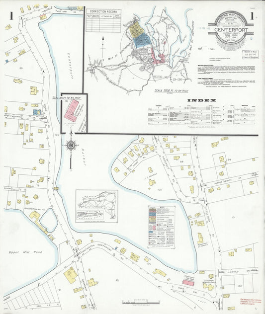 Sanborn Fire Insurance Map from Centerport, Suffolk County, New York (1941), Sheet #0001 - Complete Map Set gallery image, historic Sanborn map, vintage wall art, New York New York
