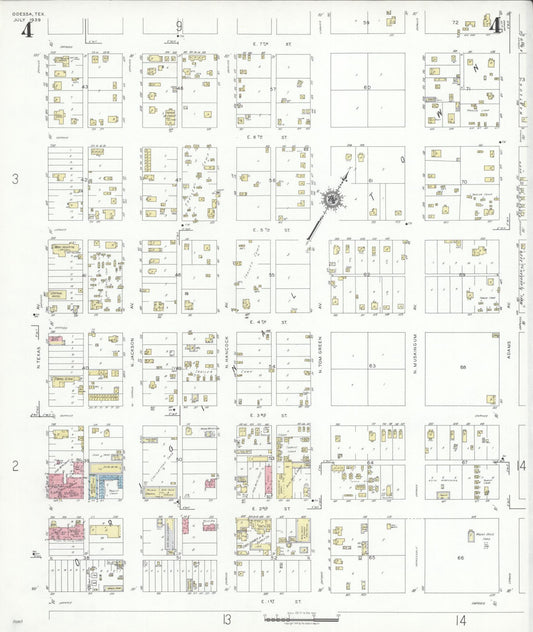 Sanborn Fire Insurance Map from Odessa, Edger County, Texas (1939), Sheet #0004 - Historic Sanborn Fire Insurance Map Print, vintage old map wall art, antique decor, genealogy gift, Texas Texas map