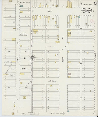 Sanborn Fire Insurance Map from Woodward, Woodward County, Oklahoma (1894), Sheet #0002 - Complete Map Set gallery image, historic Sanborn map, vintage wall art, Oklahoma Oklahoma