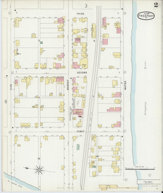 Sanborn Fire Insurance Map from Freeport, Armstrong County, Pennsylvania (1897), Sheet #0002 - Historic Sanborn Fire Insurance Map Print, vintage old map wall art, antique decor, genealogy gift, Pennsylvania Pennsylvania map