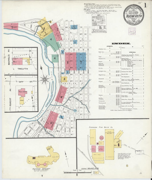 Sanborn Fire Insurance Map from Buena Vista, Independent Cities, Virginia. (1908) – Historic Sanborn Fire Insurance Map Print
