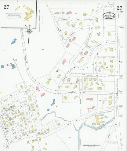 Sanborn Fire Insurance Map from Fairfield, Fairfield County, Connecticut (1930), Sheet #0027 - Complete Map Set gallery image, historic Sanborn map, vintage wall art, Connecticut Connecticut