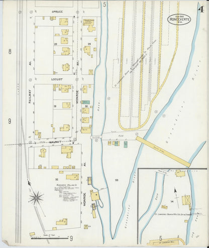 Sanborn Fire Insurance Map from Ronceverte, Greenbrier County, West Virginia (1905), Sheet #0004 - Complete Map Set gallery image, historic Sanborn map, vintage wall art, West Virginia West Virginia