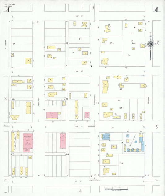 Sanborn Fire Insurance Map from Big Lake, Reagan County, Texas (1949), Sheet #0004 - Historic Sanborn Fire Insurance Map Print, vintage old map wall art, antique decor, genealogy gift, Texas Texas map