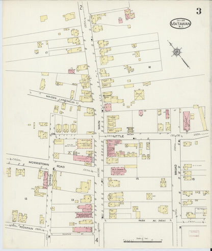 Sanborn Fire Insurance Map from Matawan, Monmouth County, New Jersey (1914), Sheet #0003 - Complete Map Set gallery image, historic Sanborn map, vintage wall art, New Jersey New Jersey