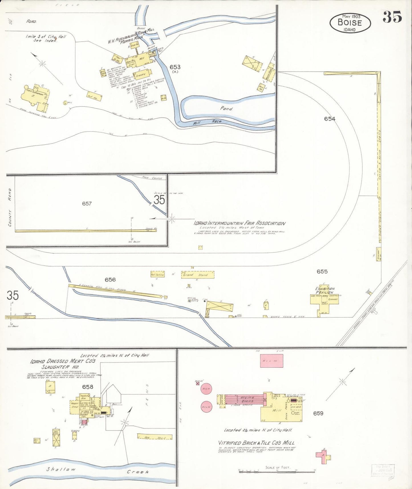 Sanborn Fire Insurance Map from Boise, Ada County, Idaho (1903), Sheet #0035 - Complete Map Set gallery image, historic Sanborn map, vintage wall art, Idaho Idaho