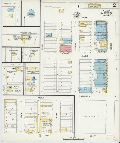 Sanborn Fire Insurance Map from Quanah, Hardeman County, Texas (1898), Sheet #0002 - Historic Sanborn Fire Insurance Map Print, vintage old map wall art, antique decor, genealogy gift, Texas Texas map