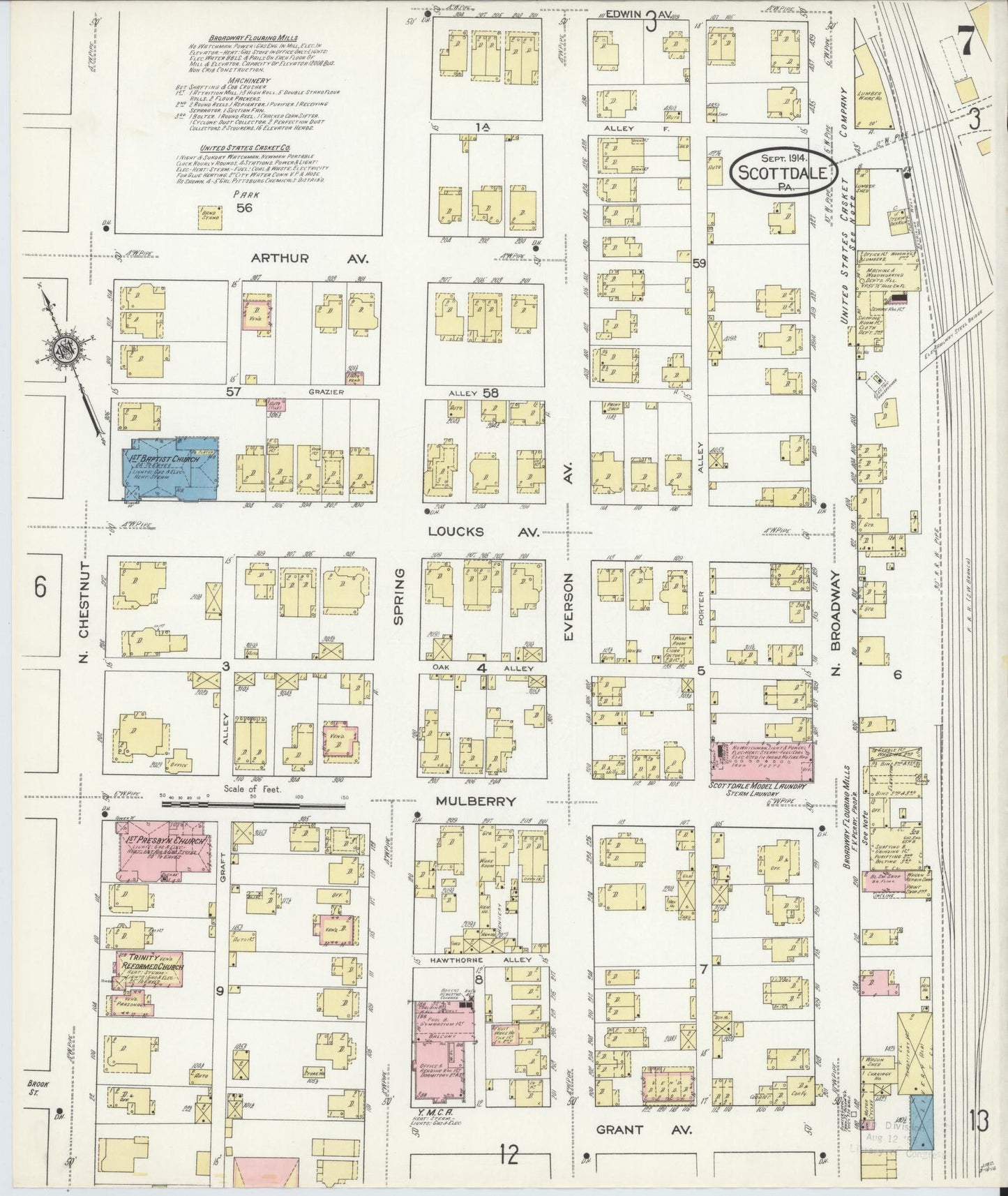 Sanborn Fire Insurance Map from Scottdale, Westmoreland County, Pennsylvania (1914), Sheet #0007 - Complete Map Set gallery image, historic Sanborn map, vintage wall art, Pennsylvania Pennsylvania