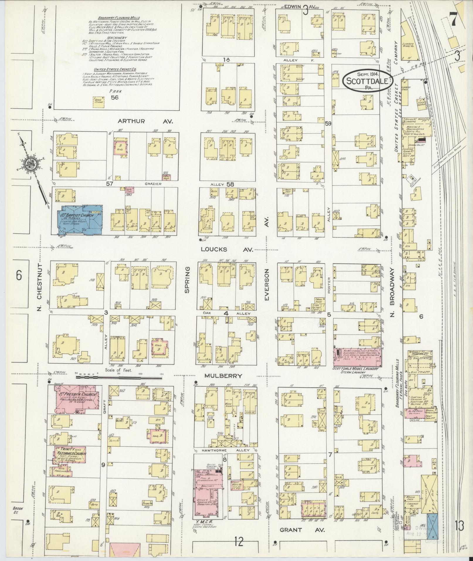 Sanborn Fire Insurance Map from Scottdale, Westmoreland County, Pennsylvania (1914), Sheet #0007 - Complete Map Set gallery image, historic Sanborn map, vintage wall art, Pennsylvania Pennsylvania