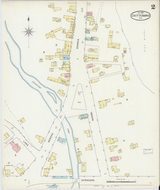 Sanborn Fire Insurance Map from Chittenango, Madison County, New York (1895), Sheet #0002 - Historic Sanborn Fire Insurance Map Print, vintage old map wall art, antique decor, genealogy gift, New York New York map