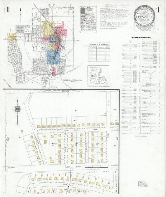 Sanborn Fire Insurance Map from Leesville, Vernon Parish, Louisiana. (1948) – Historic Sanborn Fire Insurance Map Print
