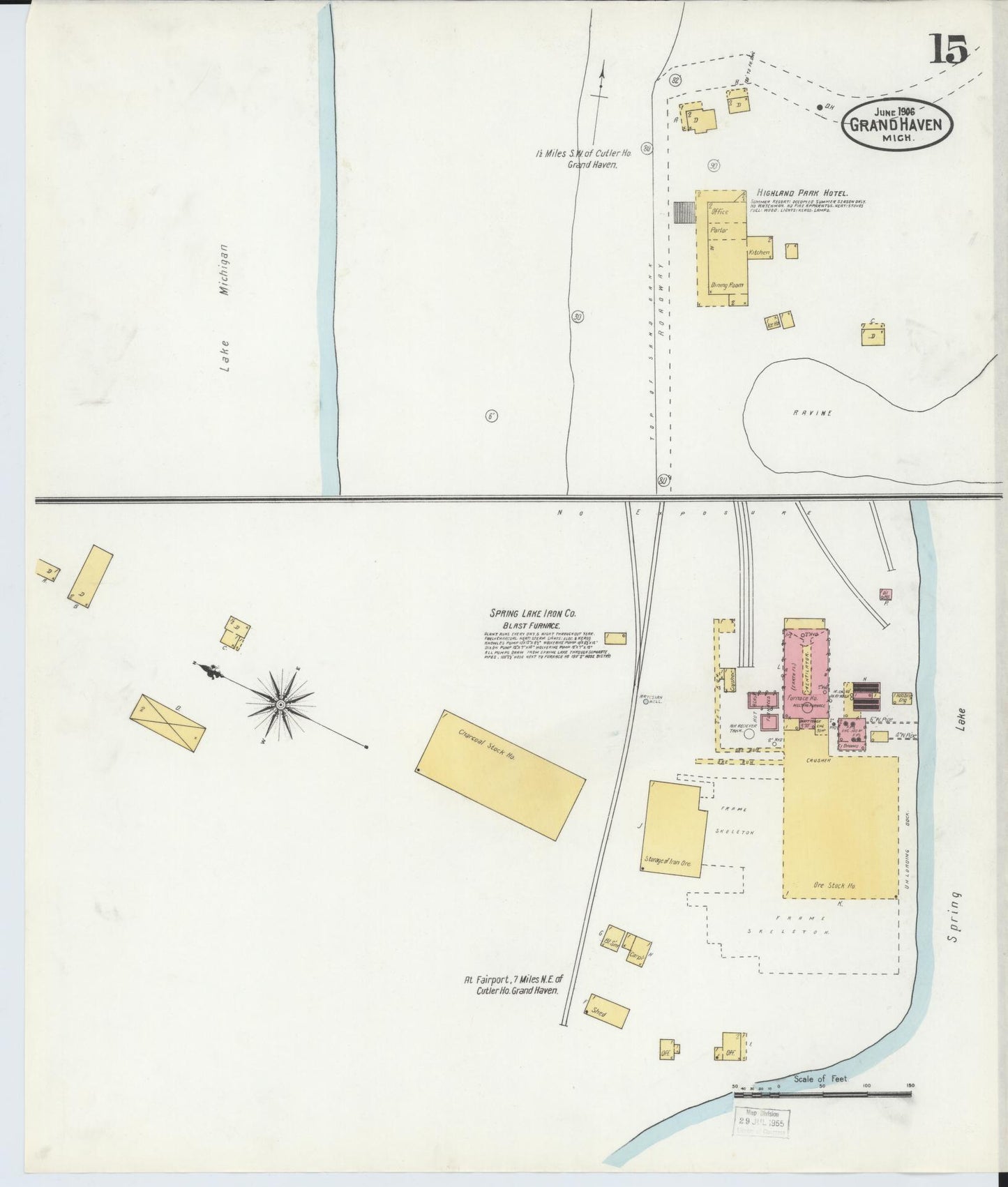 Sanborn Fire Insurance Map from Grand Haven, Ottawa County, Michigan (1906), Sheet #0015 - Complete Map Set gallery image, historic Sanborn map, vintage wall art, Michigan Michigan