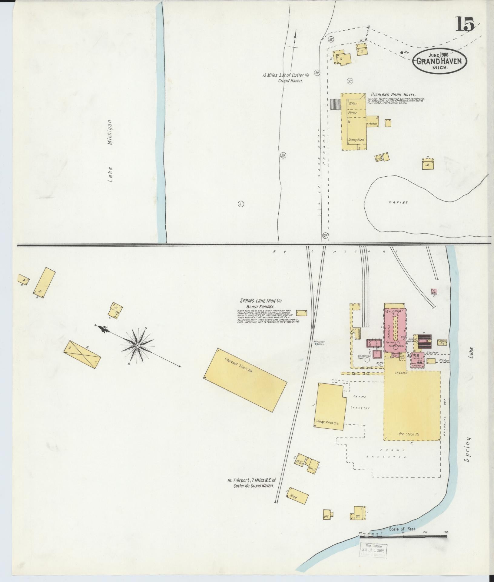 Sanborn Fire Insurance Map from Grand Haven, Ottawa County, Michigan (1906), Sheet #0015 - Complete Map Set gallery image, historic Sanborn map, vintage wall art, Michigan Michigan