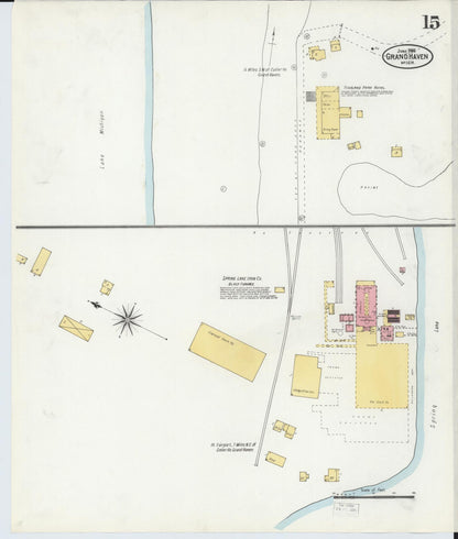 Sanborn Fire Insurance Map from Grand Haven, Ottawa County, Michigan (1906), Sheet #0015 - Complete Map Set gallery image, historic Sanborn map, vintage wall art, Michigan Michigan