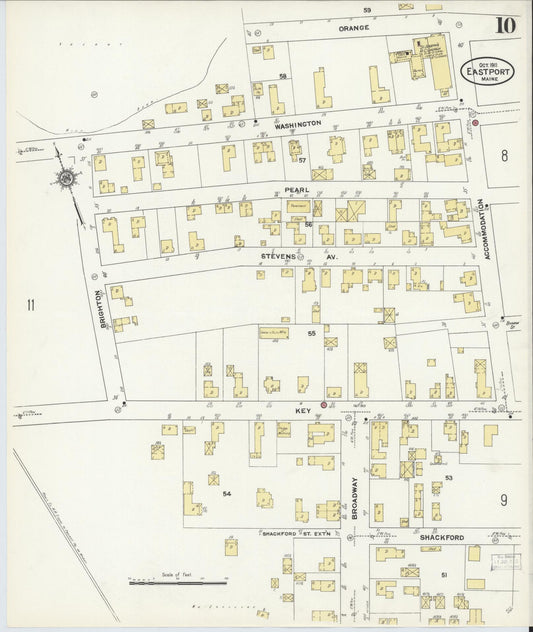 Sanborn Fire Insurance Map from Eastport, Washington County, Maine (1911), Sheet #0010 - Historic Sanborn Fire Insurance Map Print, vintage old map wall art, antique decor, genealogy gift, Maine Maine map