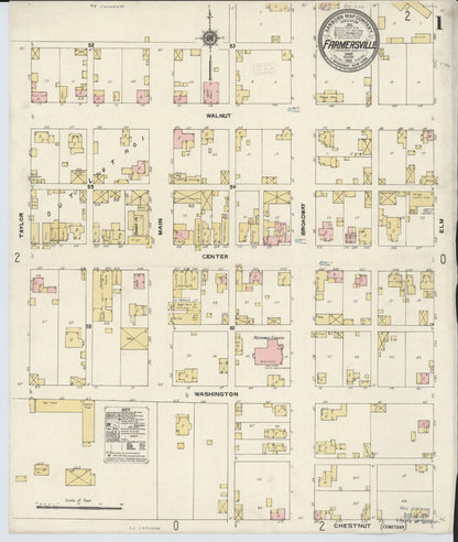 Sanborn Fire Insurance Map from Farmersville, Montogomery County, Ohio (1912), Sheet #0001 - Historic Sanborn Fire Insurance Map Print, vintage old map wall art, antique decor, genealogy gift, Ohio Ohio map
