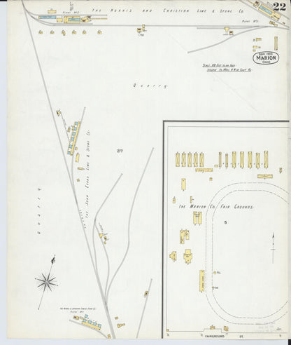 Sanborn Fire Insurance Map from Marion, Marion County, Ohio (1900), Sheet #0022 - Complete Map Set gallery image, historic Sanborn map, vintage wall art, Ohio Ohio