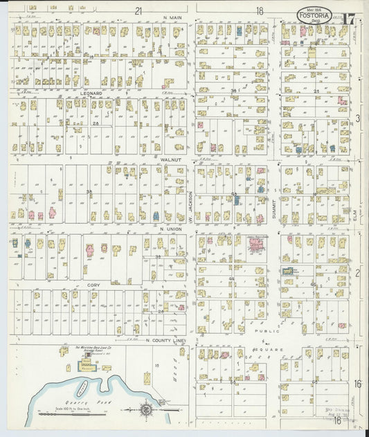 Sanborn Fire Insurance Map from Fostoria, Seneca, Hancock, And Wood Counties, Ohio (1914), Sheet #0017 - Historic Sanborn Fire Insurance Map Print, vintage old map wall art, antique decor, genealogy gift, Ohio Ohio map