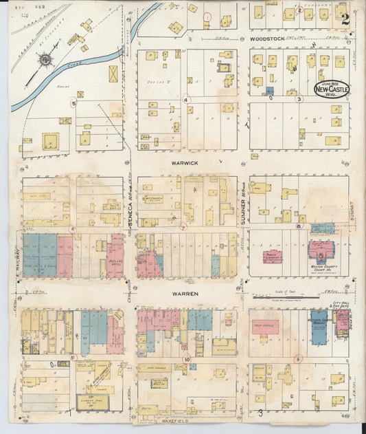 Sanborn Fire Insurance Map from Newcastle, Weston County, Wyoming (1936), Sheet #0003 - Historic Sanborn Fire Insurance Map Print, vintage old map wall art, antique decor, genealogy gift, Wyoming Wyoming map