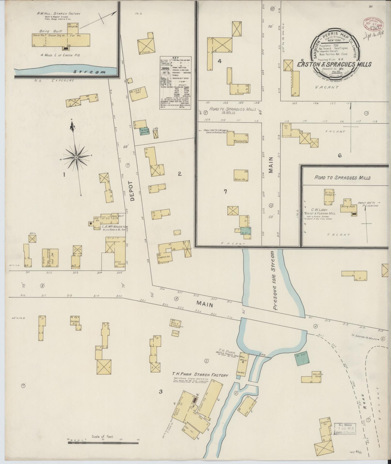 Sanborn Fire Insurance Map from Easton, Aroostook County, Maine. (1895) – Historic Sanborn Fire Insurance Map Print