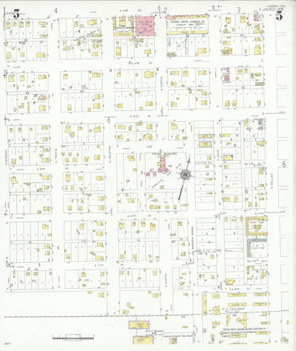 Sanborn Fire Insurance Map from Lamesa, Dawson County, Texas (1939), Sheet #0005 - Historic Sanborn Fire Insurance Map Print, vintage old map wall art, antique decor, genealogy gift, Texas Texas map
