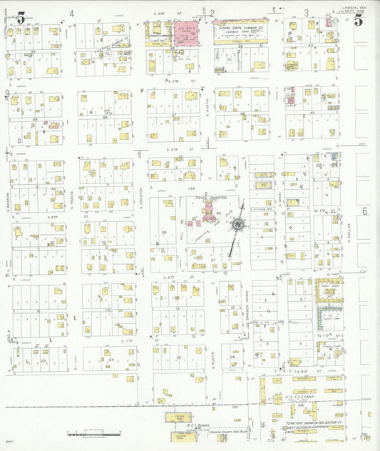 Sanborn Fire Insurance Map from Lamesa, Dawson County, Texas (1939), Sheet #0005 - Historic Sanborn Fire Insurance Map Print, vintage old map wall art, antique decor, genealogy gift, Texas Texas map