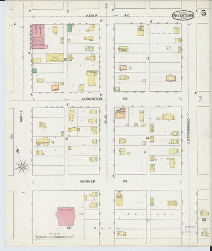Sanborn Fire Insurance Map from Watertown, Codington County, South Dakota (1892), Sheet #0005 - Complete Map Set gallery image, historic Sanborn map, vintage wall art, South Dakota South Dakota