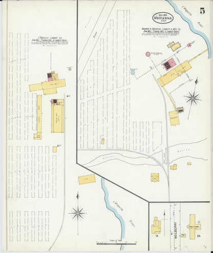 Sanborn Fire Insurance Map from Marianna, Lee County, Arkansas (1903), Sheet #0005 - Complete Map Set gallery image, historic Sanborn map, vintage wall art, Arkansas Arkansas