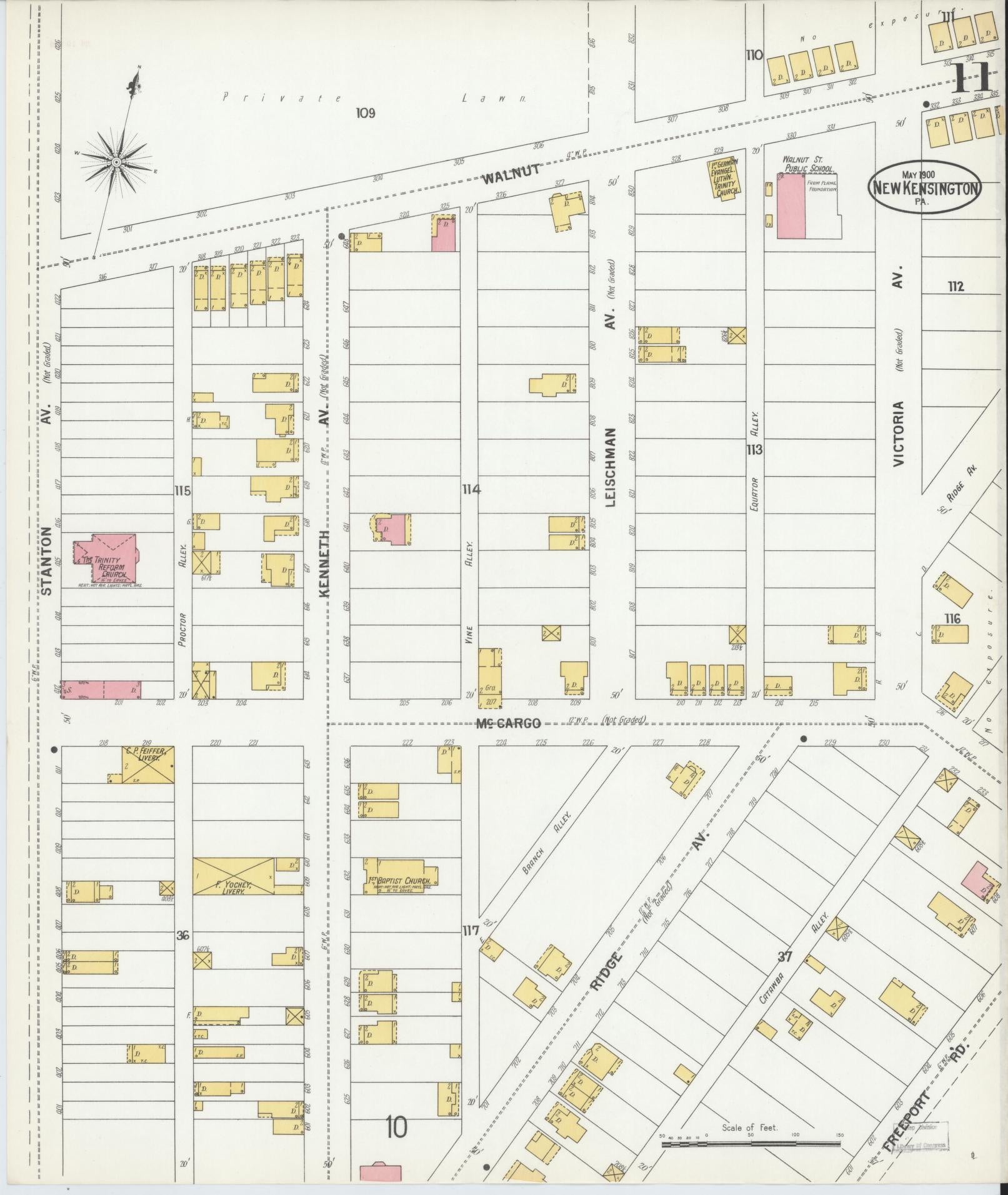 Sanborn Fire Insurance Map from New Kensington, Westmoreland County, Pennsylvania (1900), Sheet #0011 - Complete Map Set gallery image, historic Sanborn map, vintage wall art, Pennsylvania Pennsylvania