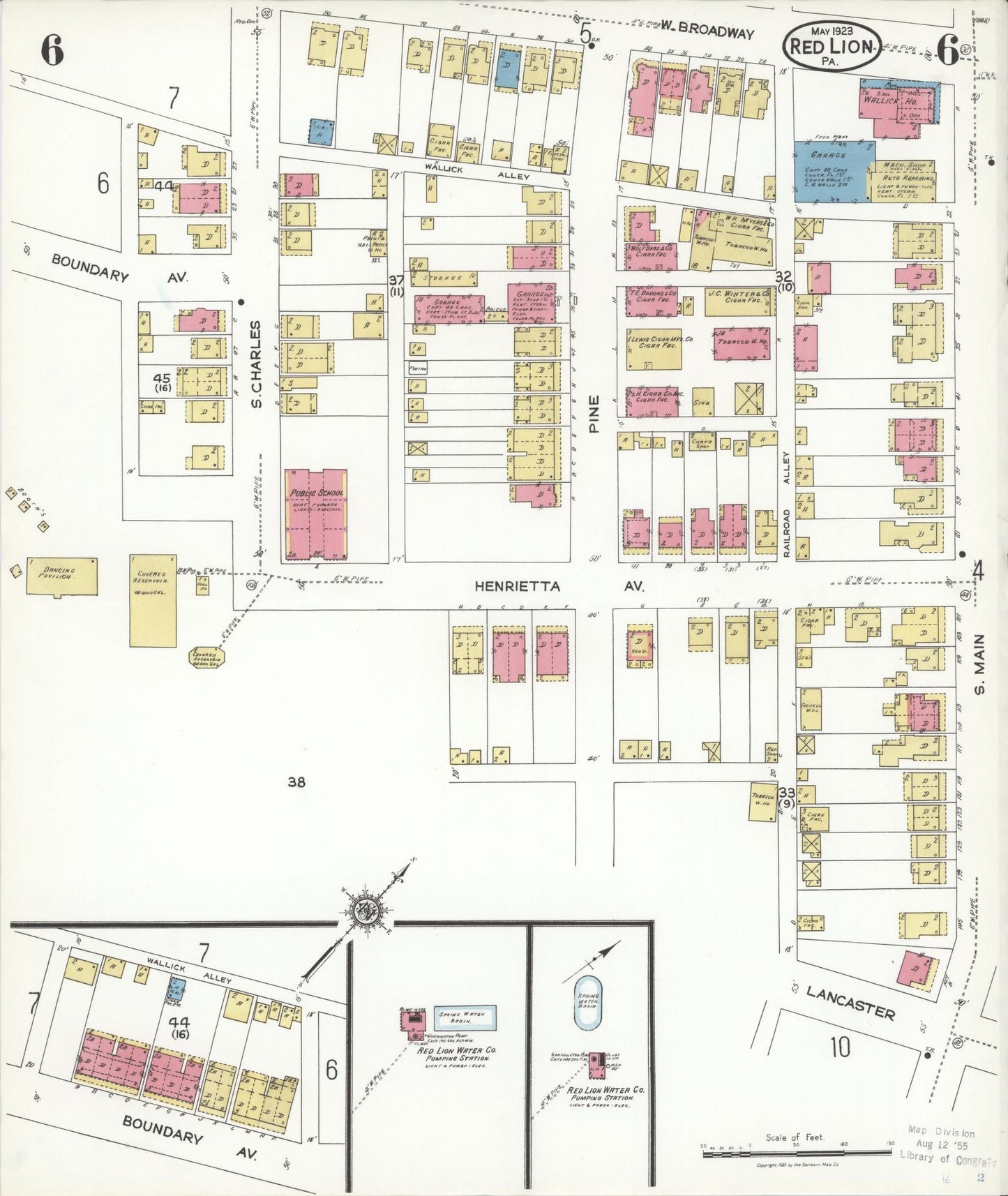 Sanborn Fire Insurance Map from Red Lion, York County, Pennsylvania (1923), Sheet #0006 - Complete Map Set gallery image, historic Sanborn map, vintage wall art, Pennsylvania Pennsylvania