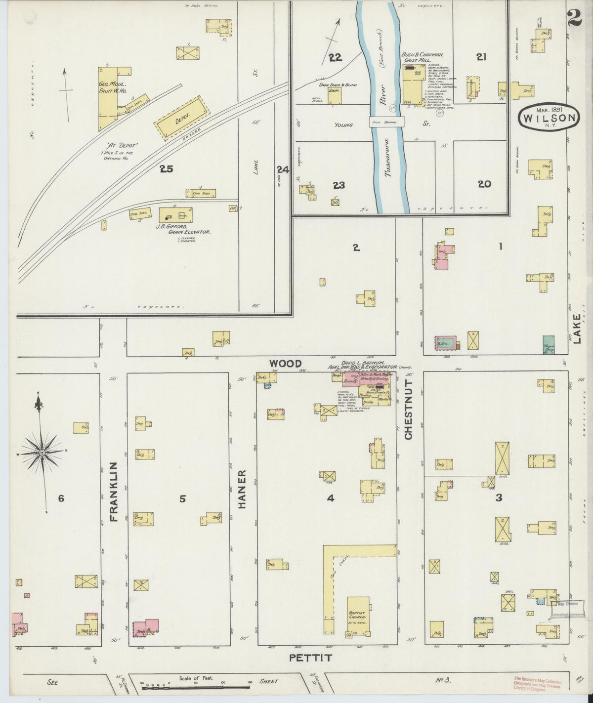Sanborn Fire Insurance Map from Wilson, Niagara County, New York (1891), Sheet #0002 - Complete Map Set gallery image, historic Sanborn map, vintage wall art, New York New York