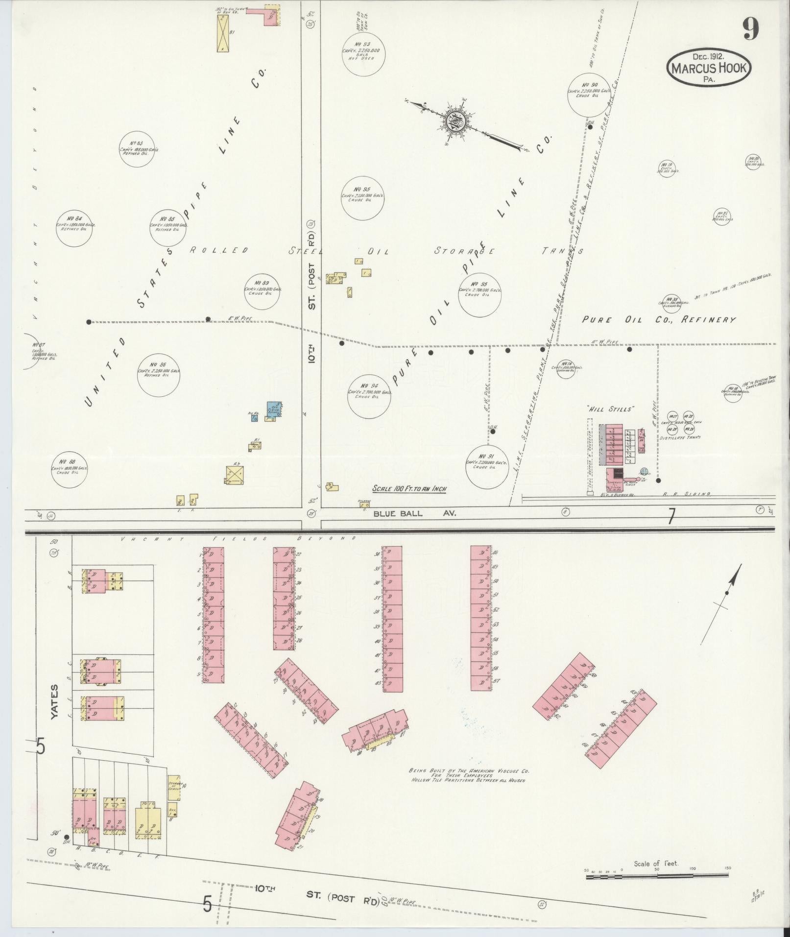 Sanborn Fire Insurance Map from Marcus Hook, Chester County, Pennsylvania (1912), Sheet #0009 - Complete Map Set gallery image, historic Sanborn map, vintage wall art, Pennsylvania Pennsylvania