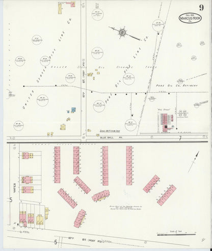 Sanborn Fire Insurance Map from Marcus Hook, Chester County, Pennsylvania (1912), Sheet #0009 - Complete Map Set gallery image, historic Sanborn map, vintage wall art, Pennsylvania Pennsylvania
