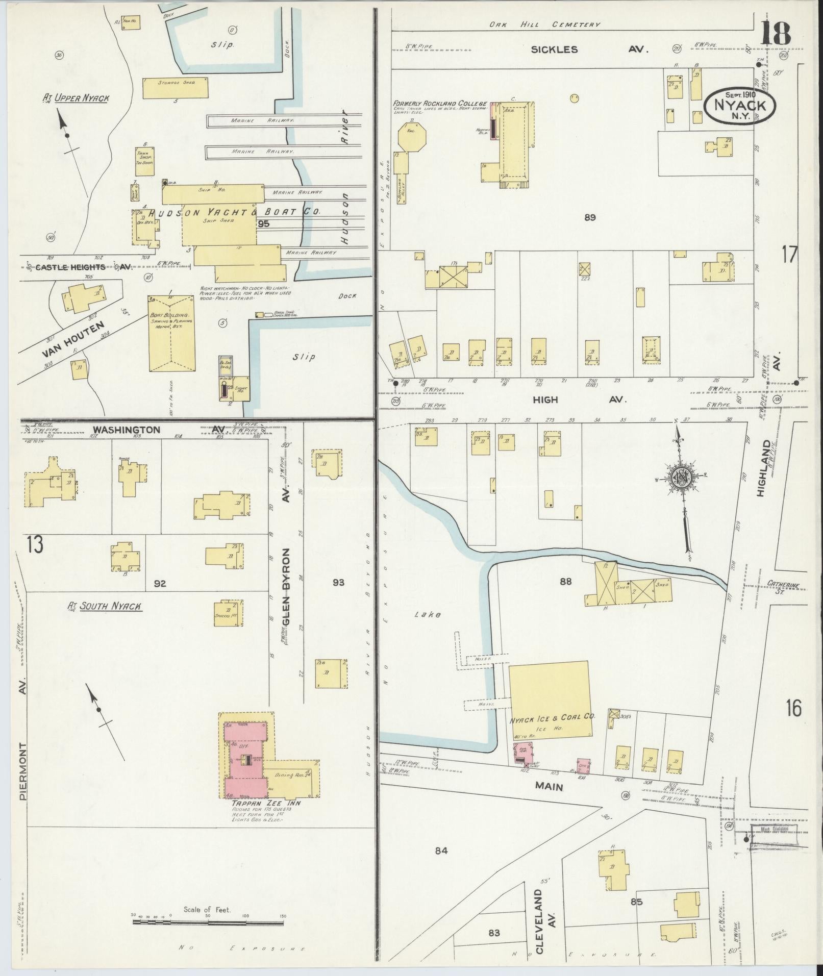 Sanborn Fire Insurance Map from Nyack, Rockland County, New York. (1910), Sheet #0018