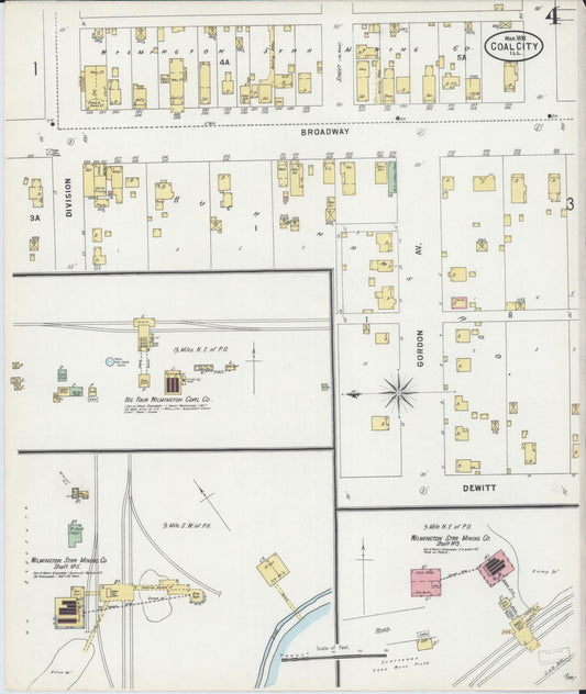 Sanborn Fire Insurance Map from Coal City, Grundy County, Illinois (1898), Sheet #0004 - Historic Sanborn Fire Insurance Map Print, vintage old map wall art, antique decor, genealogy gift, Illinois Illinois map