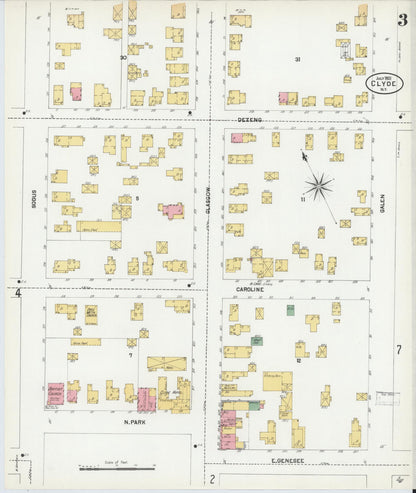 Sanborn Fire Insurance Map from Clyde, Wayne County, New York (1901), Sheet #0003 - Complete Map Set gallery image, historic Sanborn map, vintage wall art, New York New York