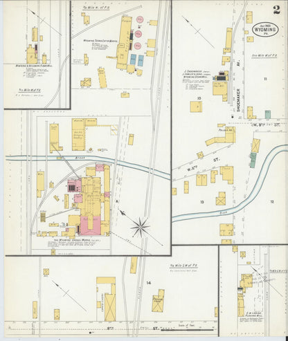 Sanborn Fire Insurance Map from Wyoming, Luzerne County, Pennsylvania (1903), Sheet #0002 - Historic Sanborn Fire Insurance Map Print, vintage old map wall art, antique decor, genealogy gift, Pennsylvania Pennsylvania map